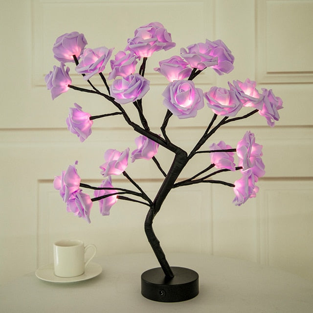 Valentines Day Blossom Bliss Glowing Flower Rose Wired Tree Romance Pink White Purple Blue Red AMB