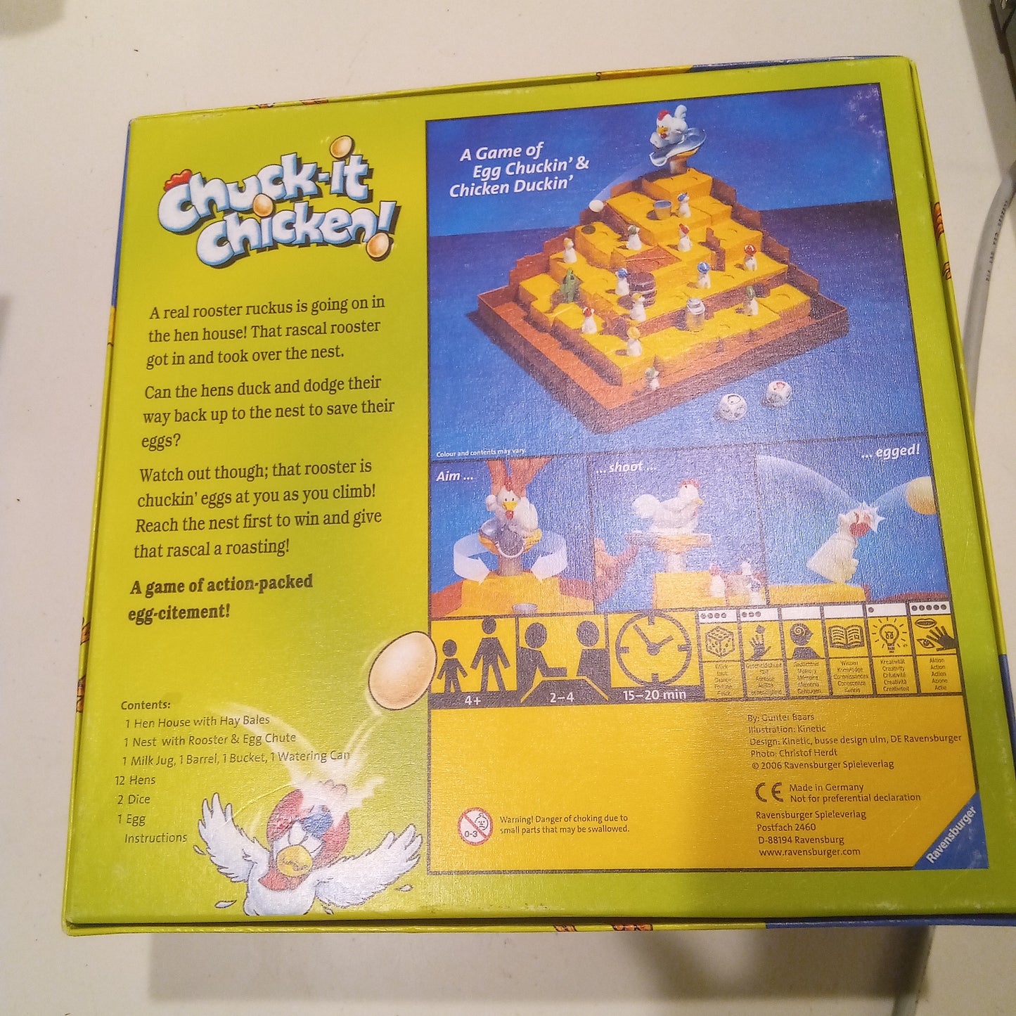 Chuck-it Chicken! Ravensburger Activity Game, Rare, AMB, USED