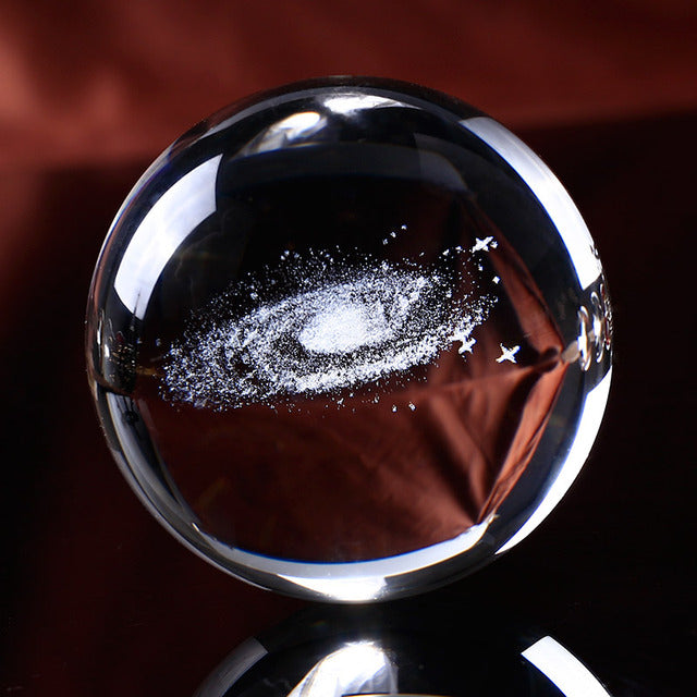 6cm/8cm Galaxy Miniature 3D Glass Crystal Ball Decoration Novelty NEW AMB