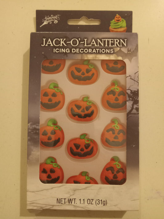 Jack O Lantern Pumpkin Icing Wilson Decorations Pumpkin Cupcake Cake Decor NEW