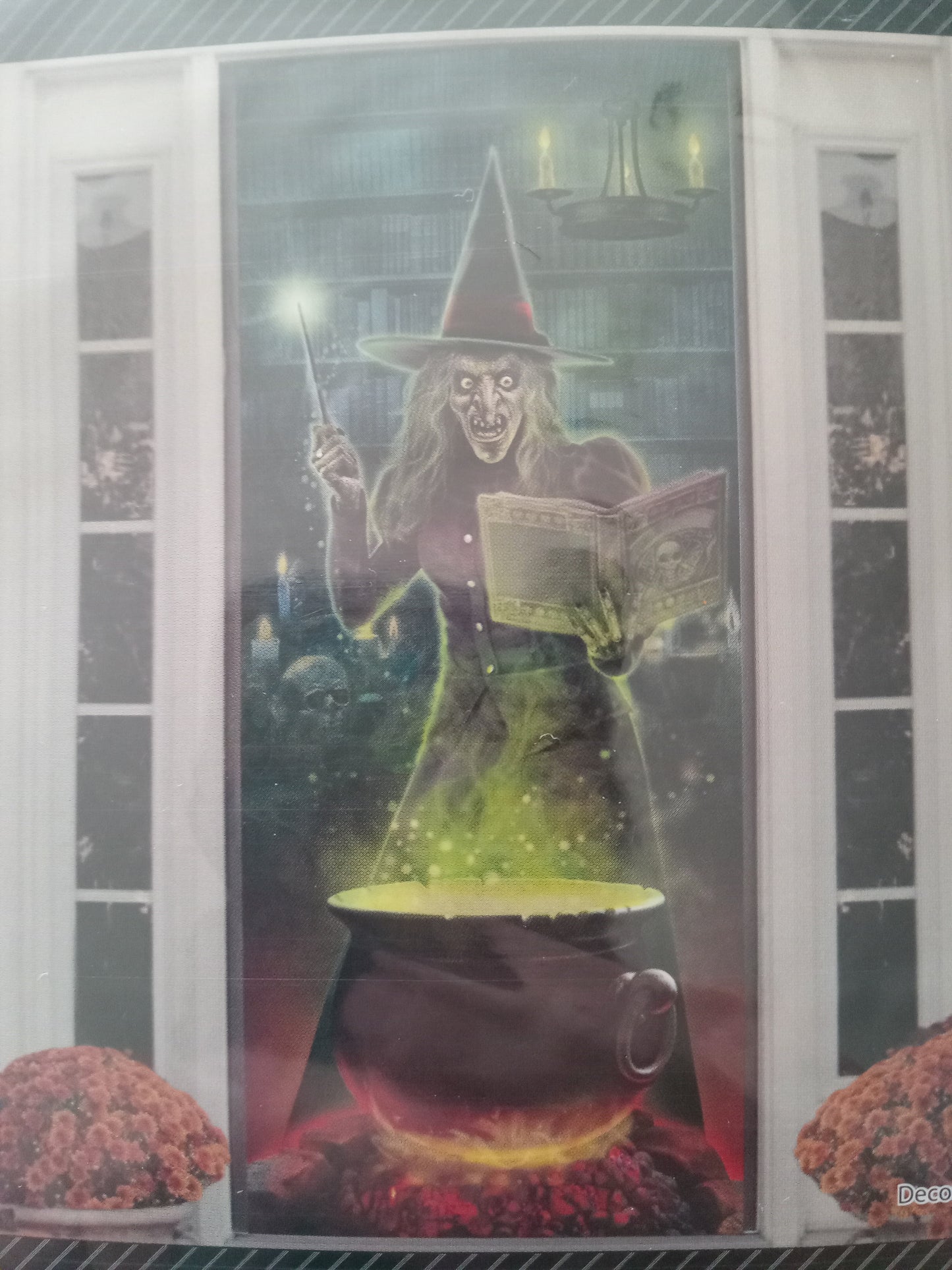 Wicked Witch Boiling Caldron Brew Door Cover Decoration Halloween Outdoor Decor, 30"x72" NEW