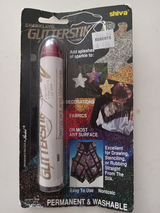 Red Sparkling Glitterstik Glitter Stick Shiva 4.5" Crafts Art, Cosplay Accessory, NEW