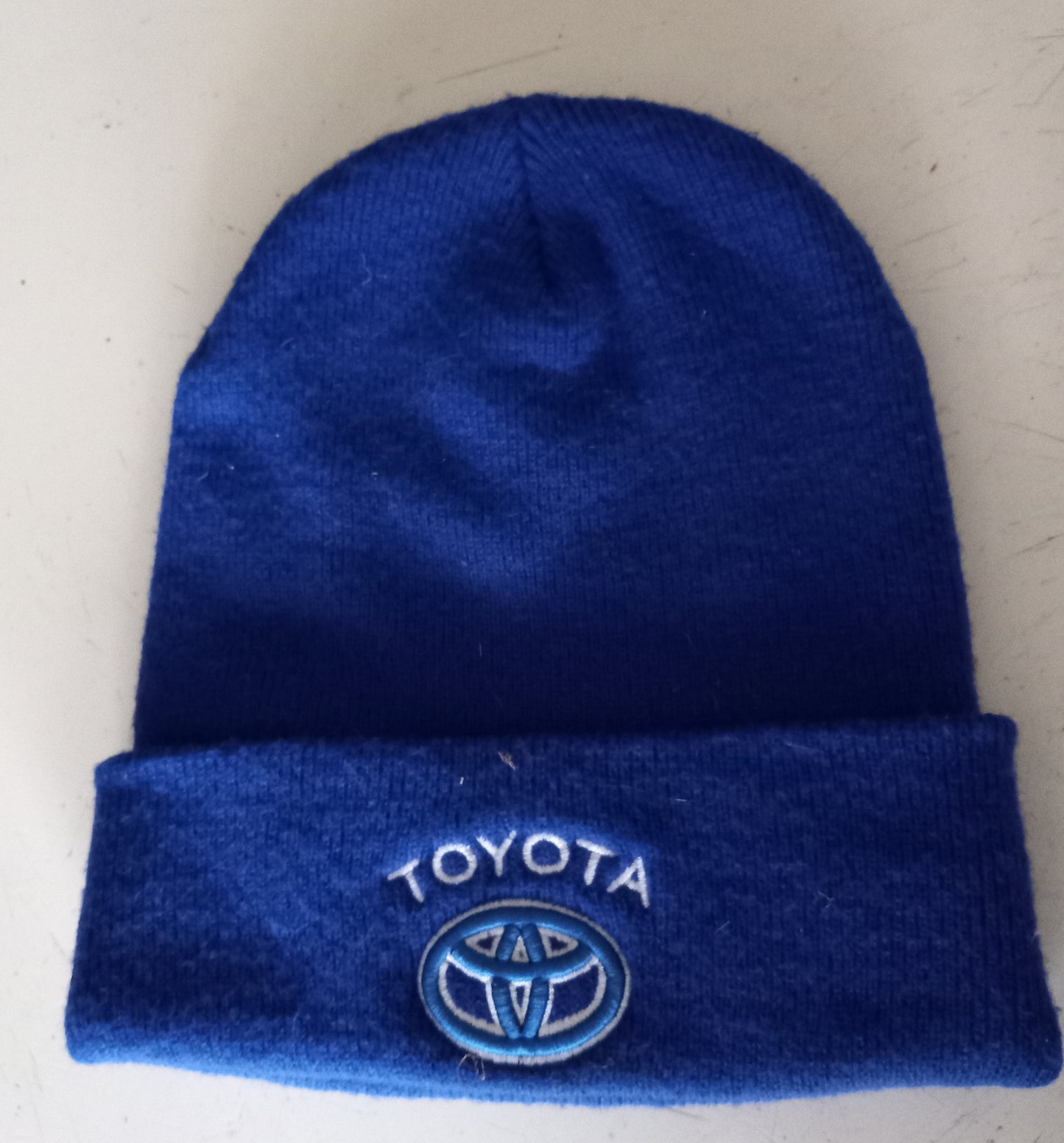 Toyota Beanie by KC Caps, Black/Blue Adult One Size Fits Most, Stocking Hat Cap, USED