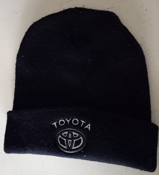 Toyota Beanie by KC Caps, Black/Blue Adult One Size Fits Most, Stocking Hat Cap, USED