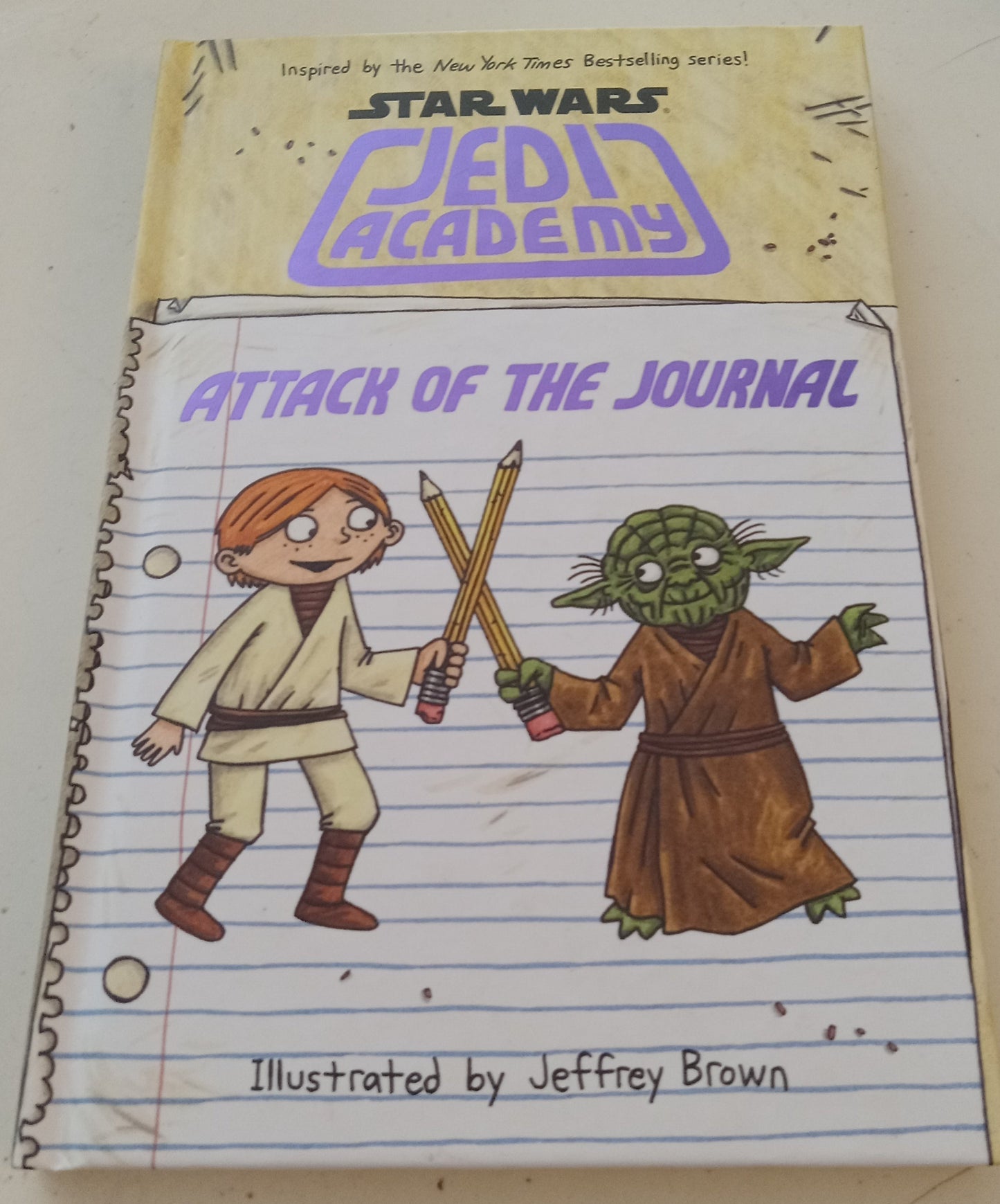 Star Wars Jedi Academy Attack Of The Journal, Jeffrey Brown HB Children's Book, LIKE NEW