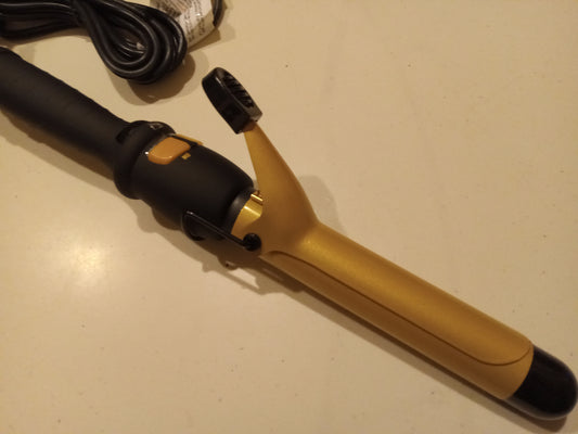 Conair Signature Ceramic Tools High Quality Gold Hair Curling Iron, Adjustable Heat, 1" Barrel LIKE NEW