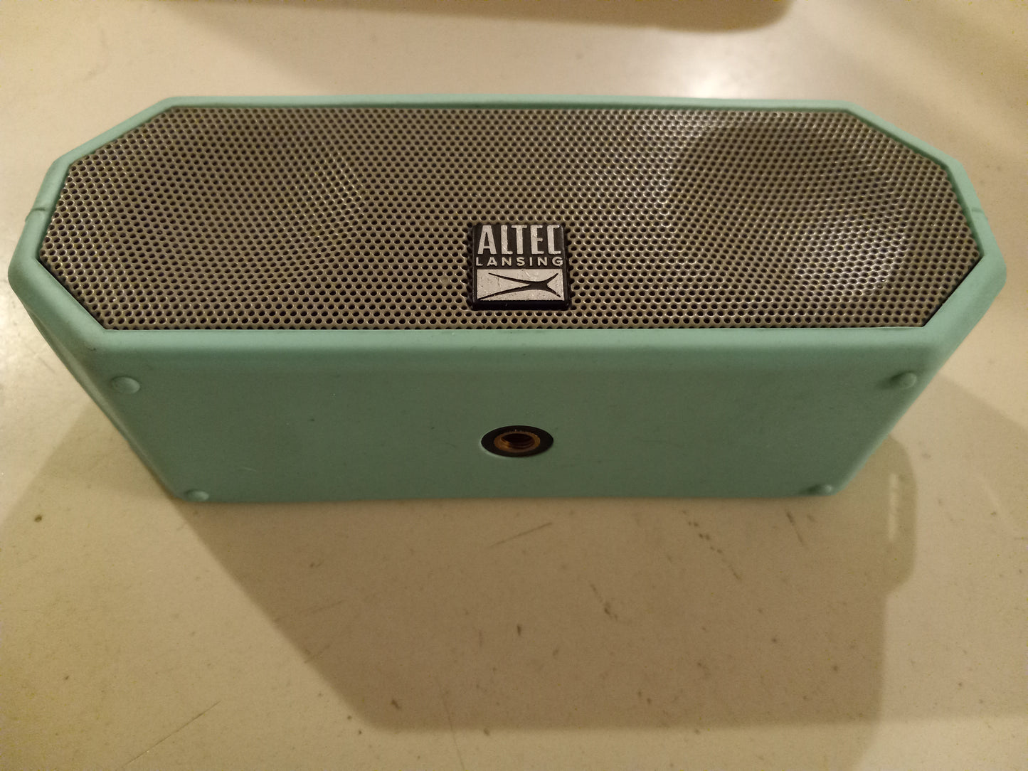 External Portable Bluetooth Speaker, Altec Lansing Jacket H20, Aqua/Mint Green, Aux Cable, Rechargeable, USED