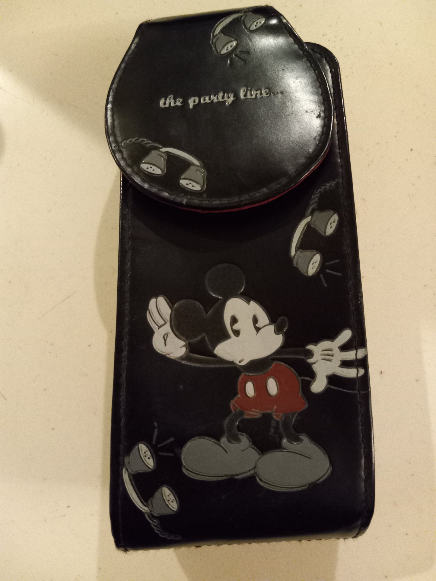 Disney Store Leather Case, Mickey Mouse Multipurpose Pouch, phone/flashlight/tools/recorder/mp3 player, USED