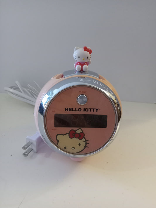 Hello Kitty Alarm Clock, Projector, AM/FM Radio, Needs Lamp Replaced, Rare USED