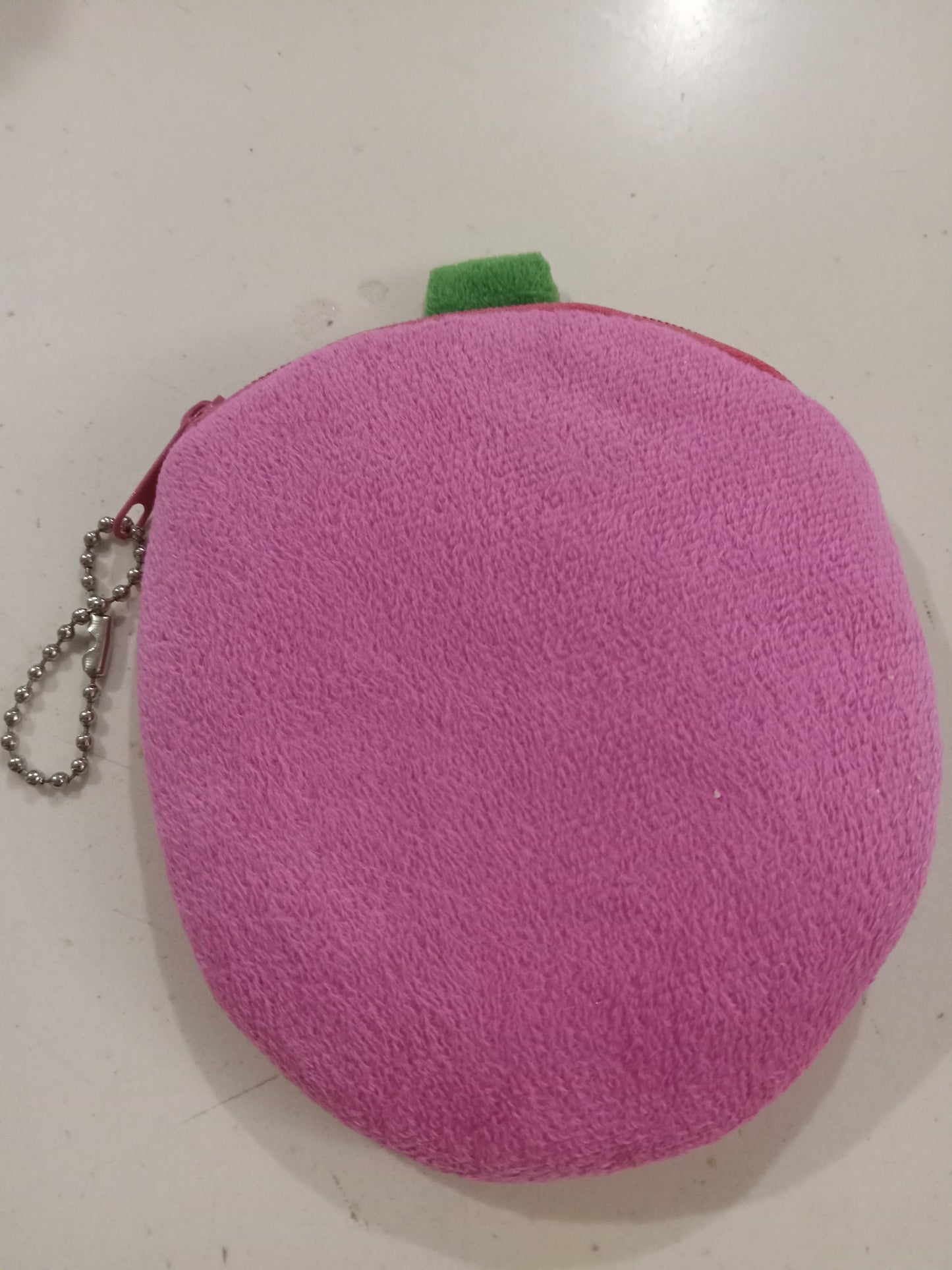 Strawberry Coin Makeup Purse, Wallet, Zipper Close, Soft Fabric, USED