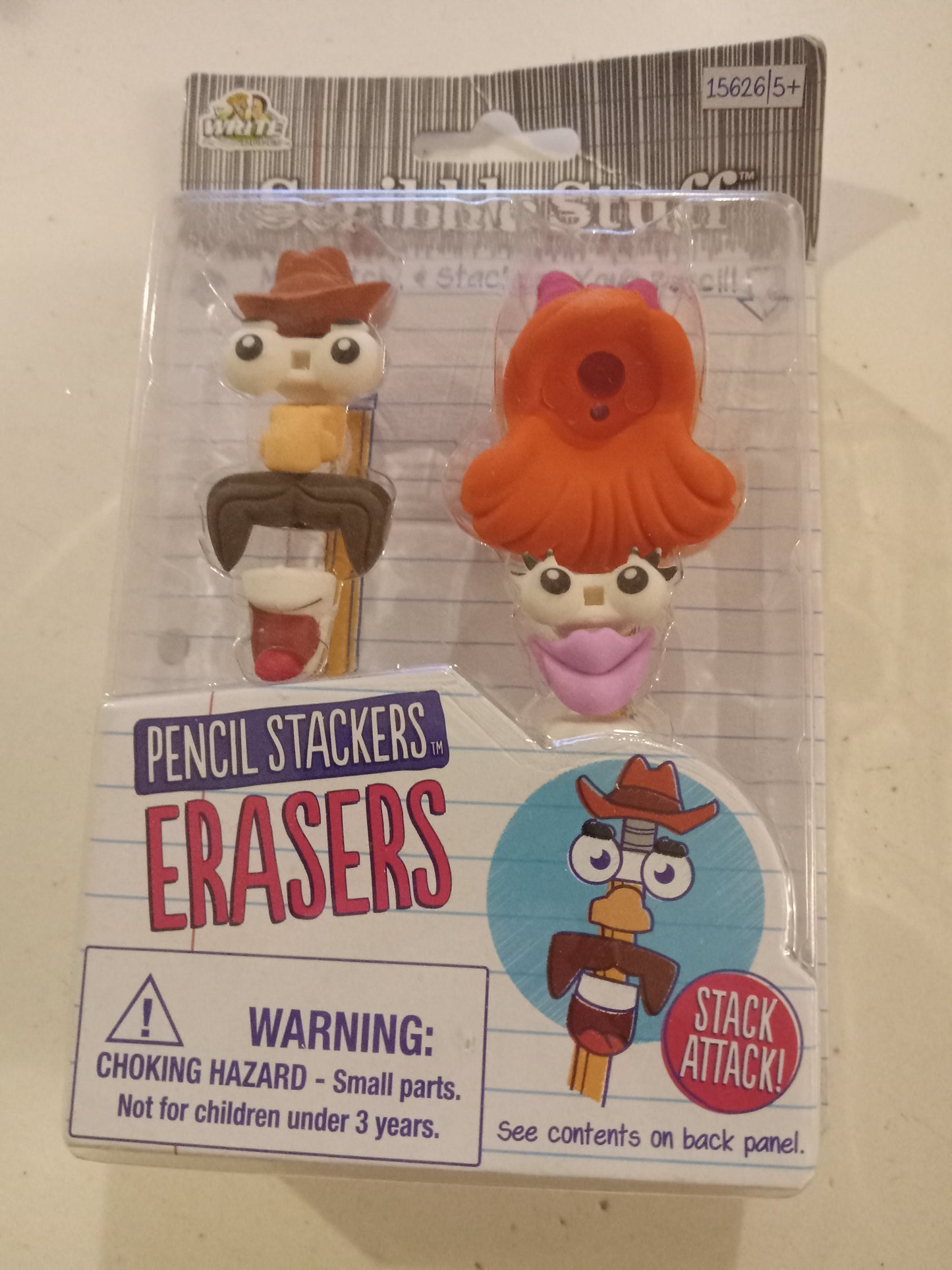 Pencil Stackers Erasers, Scribble Stuff, Create A Face, Rare Collectibles NEW