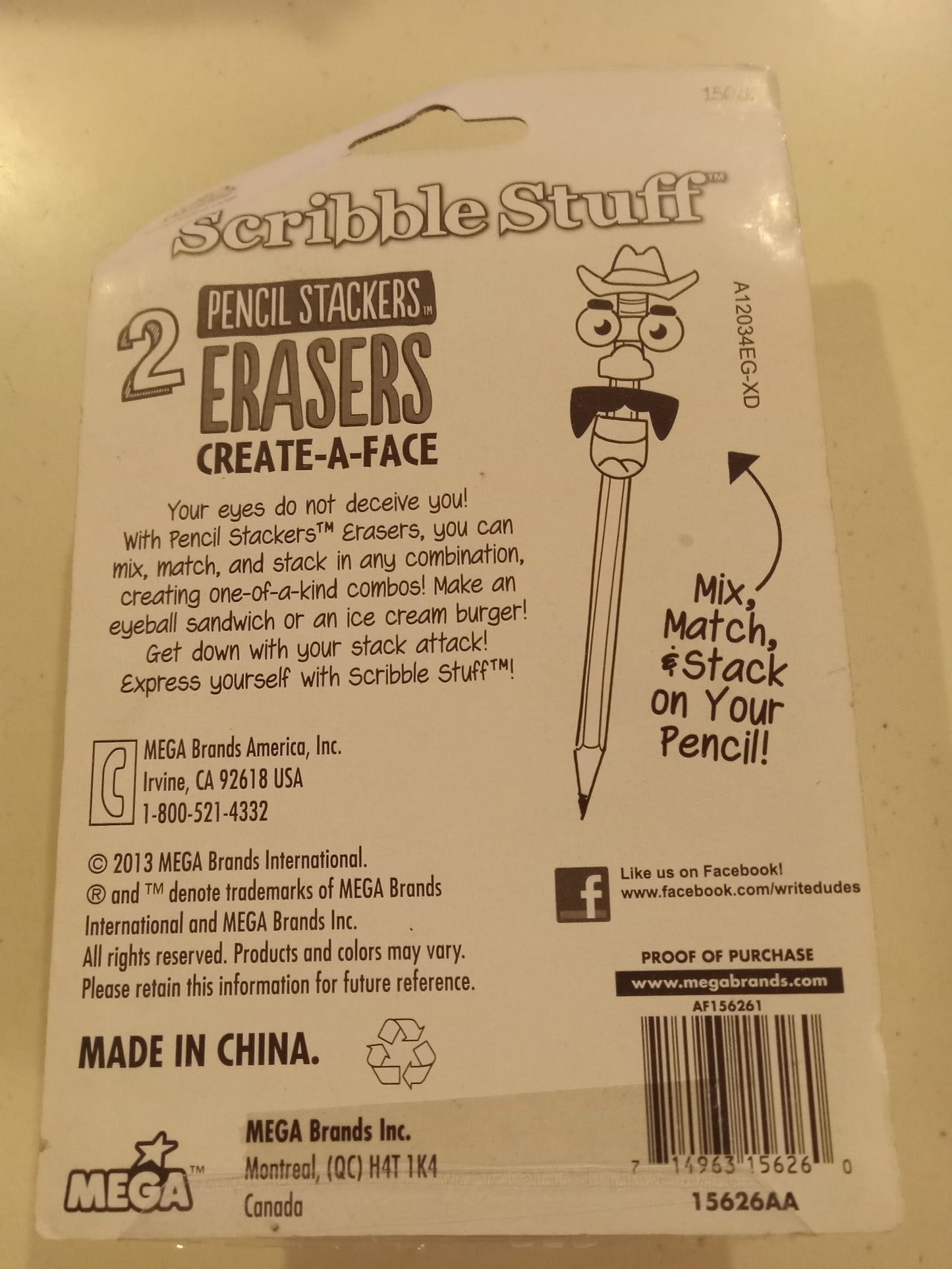 Pencil Stackers Erasers, Scribble Stuff, Create A Face, Rare Collectibles NEW