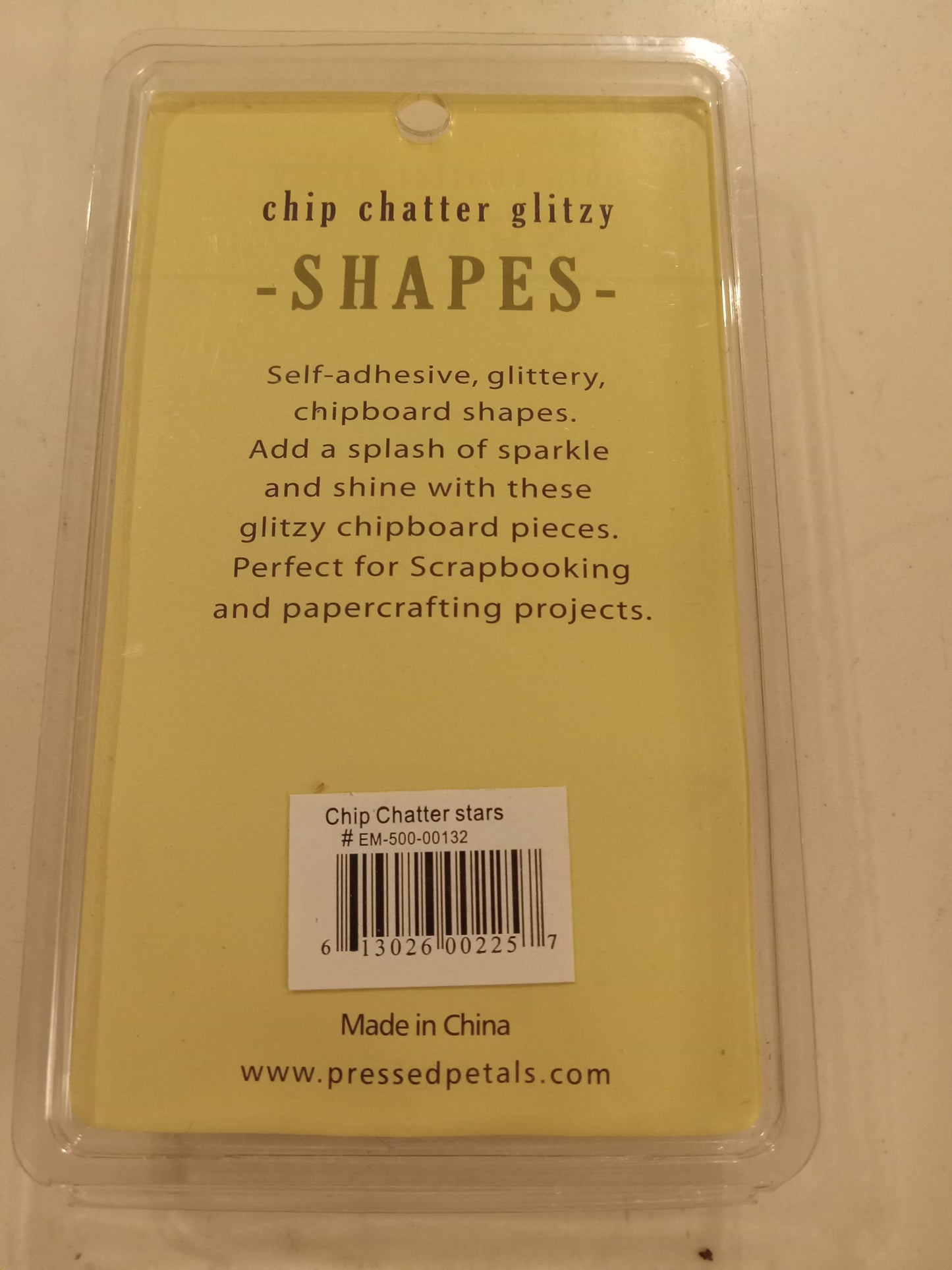 Pressed Petals 12 Glitter Stars Self-Adhesive Chip Chatter Glitzy Shapes, Crafts, NEW