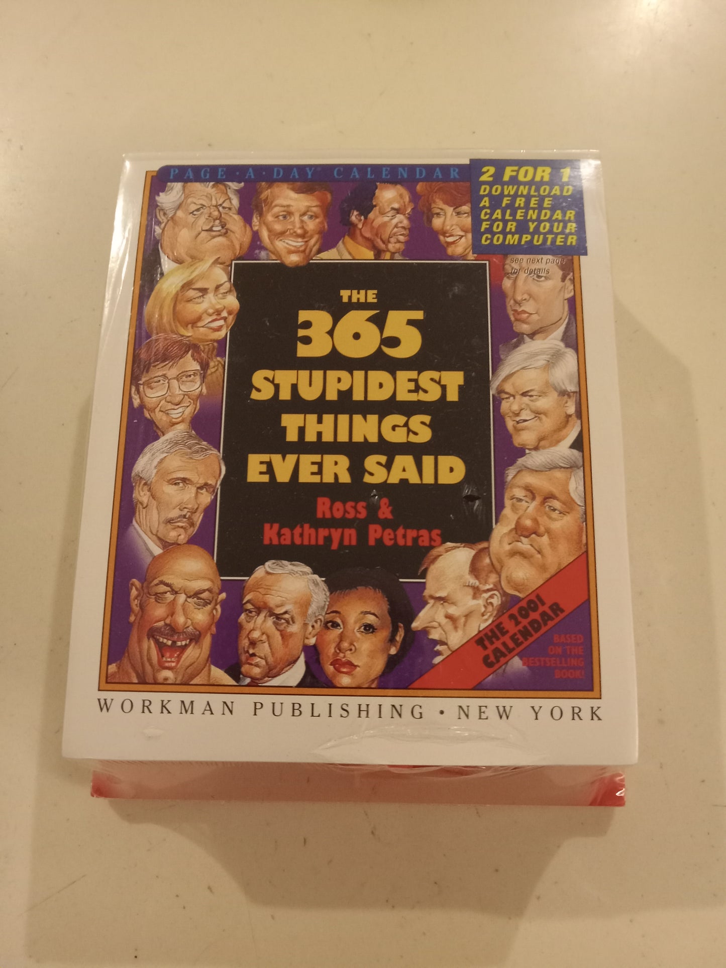 The 365 Stupidest Things Ever Said, 1 Page Per Day Vintage Calendar 2001, NEW