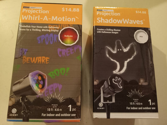 Halloween Lights, LED Light Projection Show, Whirl-A-Motion/Ghost Shadow Waves, Projector, NEW