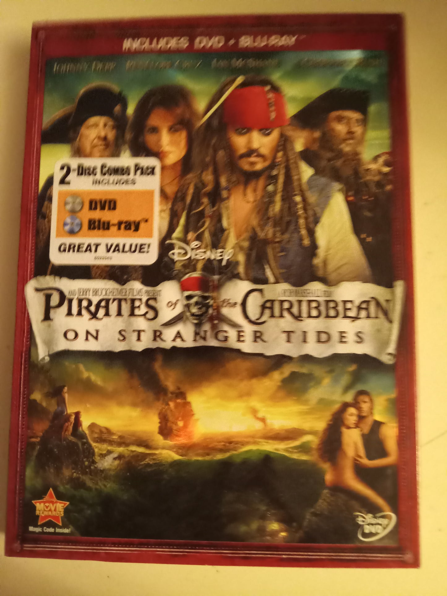 Pirates Of The Caribbean On Stranger Tides, Blu-Ray/DVD Movie, Johnny Depp Widescreen, Rated PG-13, NEW/USED