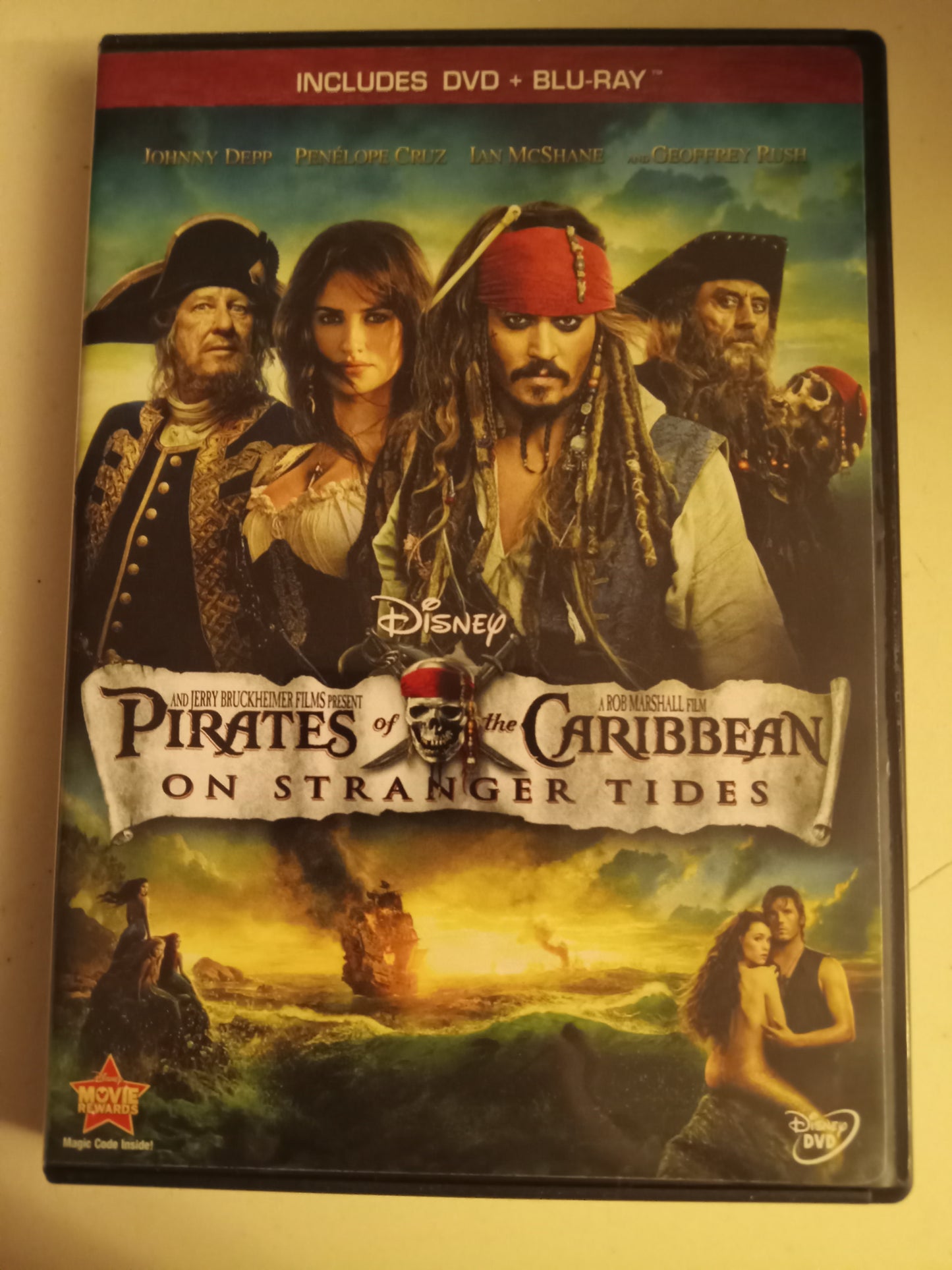 Pirates Of The Caribbean On Stranger Tides, Blu-Ray/DVD Movie, Johnny Depp Widescreen, Rated PG-13, NEW/USED