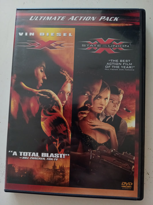 XXX 1 & XXX 2 State of Union, DVD Movie, Vin Diesel Fullscreen, Rated PG-13, USED