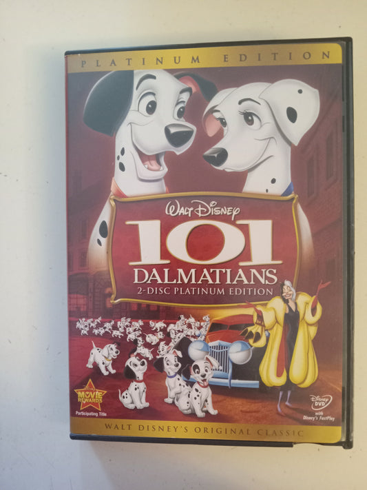 101 Dalmatians, Disney Animation DVD Movie, Fullscreen, Rated G, USED