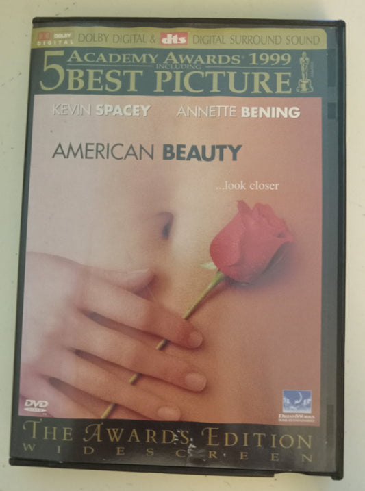 American Beauty, DVD Movie, Kevin Spacey Widescreen, Awards Ed. Rated R, USED