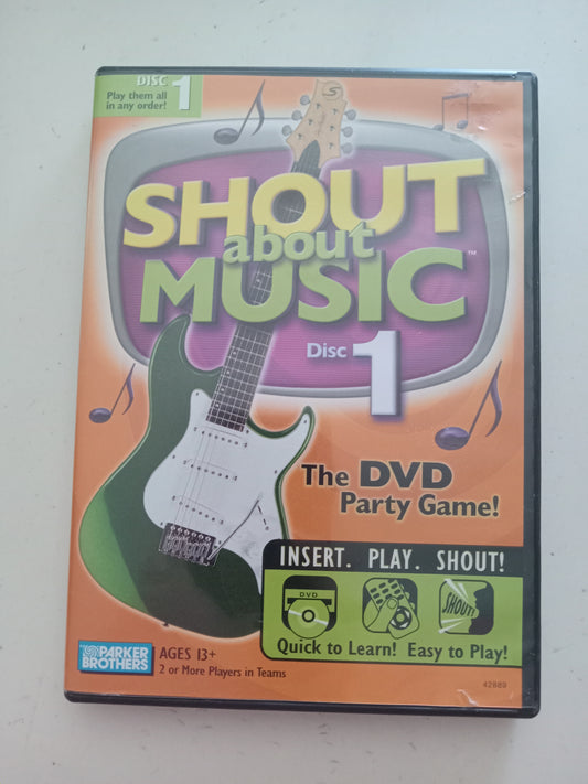 Shout About Music Disc 1, DVD Party Game, Parker Brothers, Not Rated, USED