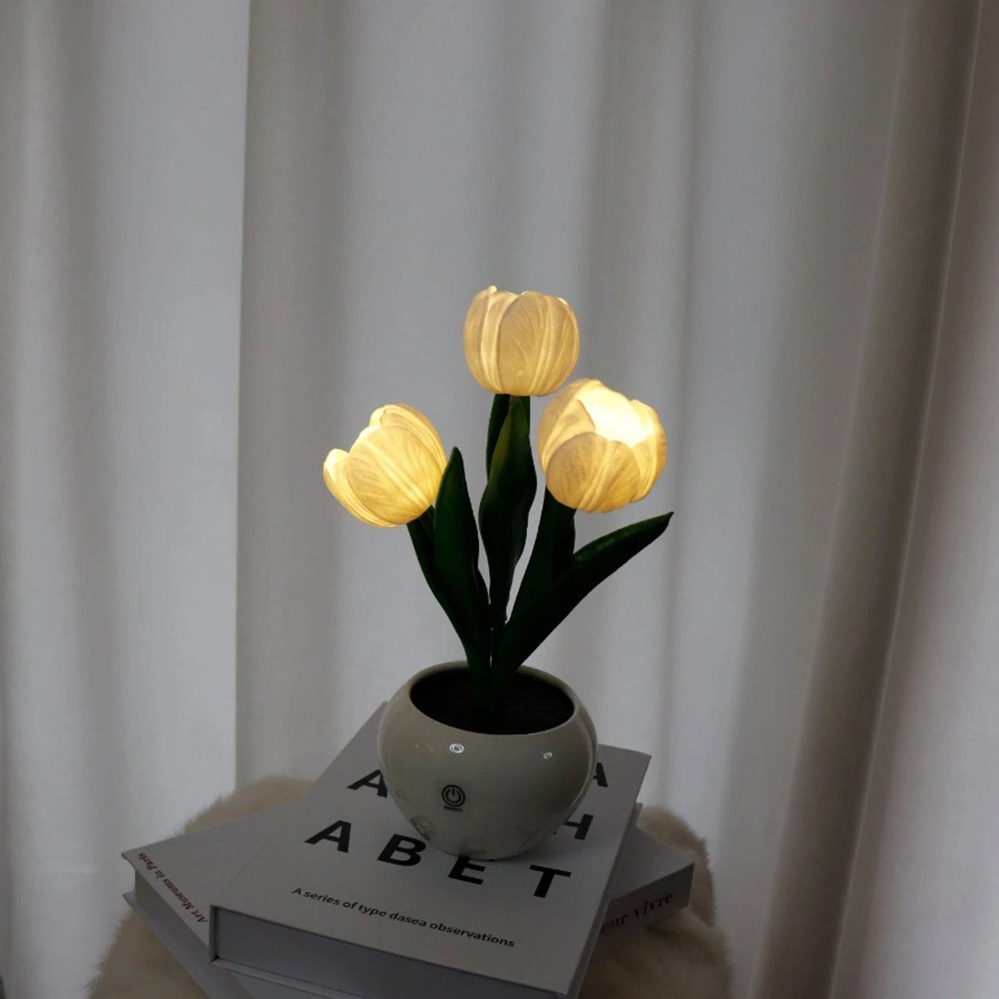 Valentines Day Enchanted Tulip Glow LED Lamp White Yellow Pink Purple AMB