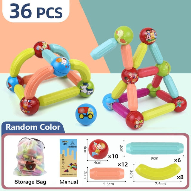 Magic Magnetic Building Blocks Childs Toy Creative Development Construction Set NEW