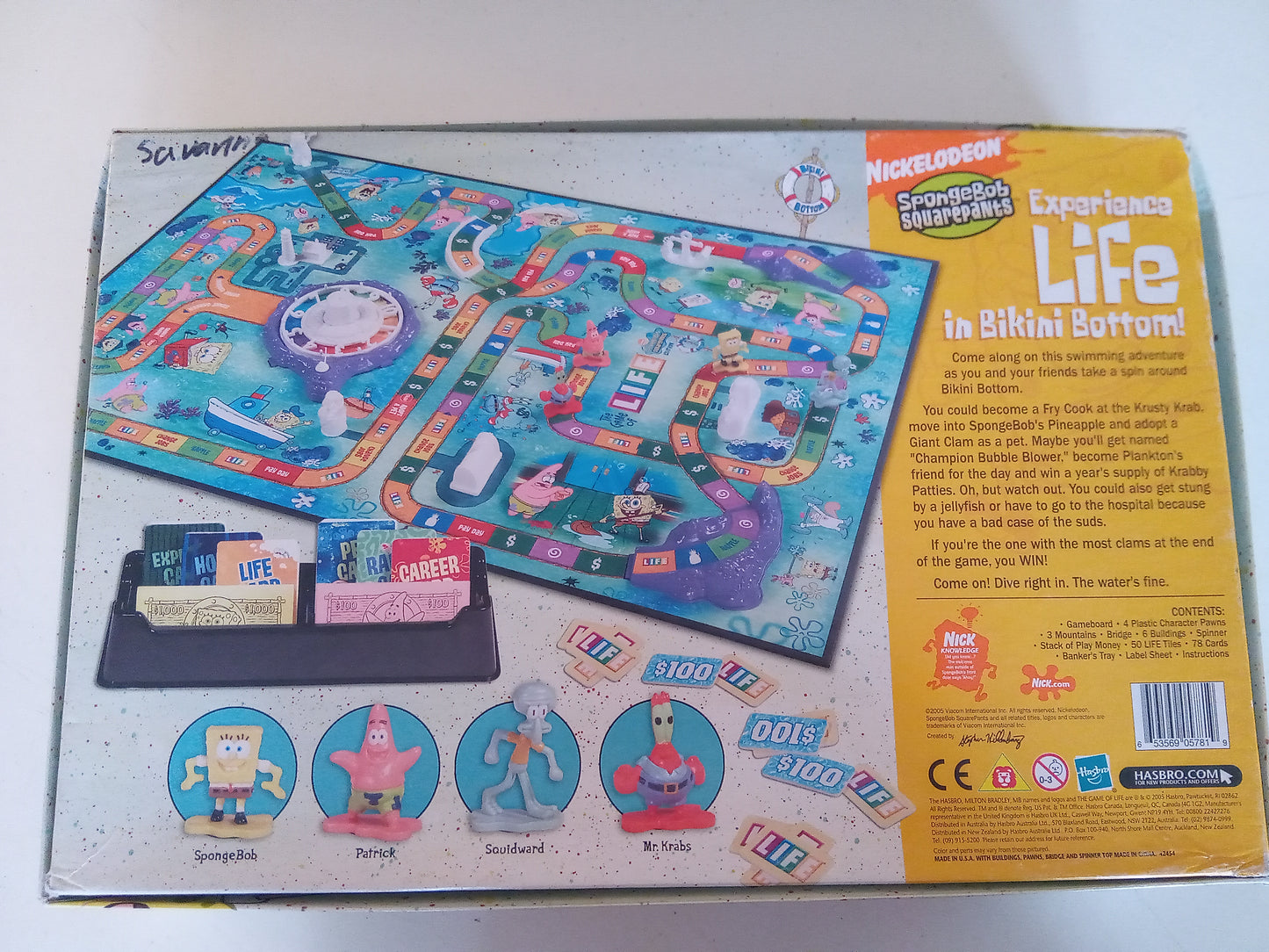 The Game Of Life, Sponge Bob Squarepants, Family Fun Board Game, AMB, USED