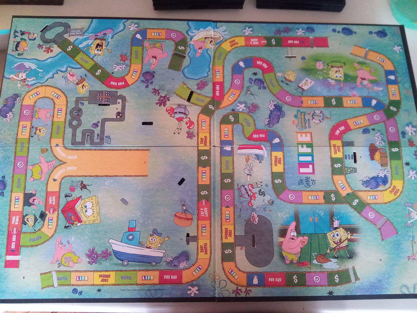 The Game Of Life, Sponge Bob Squarepants, Family Fun Board Game, AMB, USED