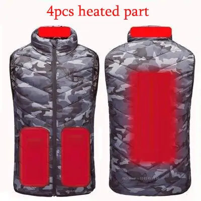 Camouflage Heated Vest Winter Sports Construction Outdoor Wear