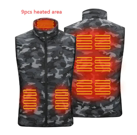 Camouflage Heated Vest Winter Sports Construction Outdoor Wear