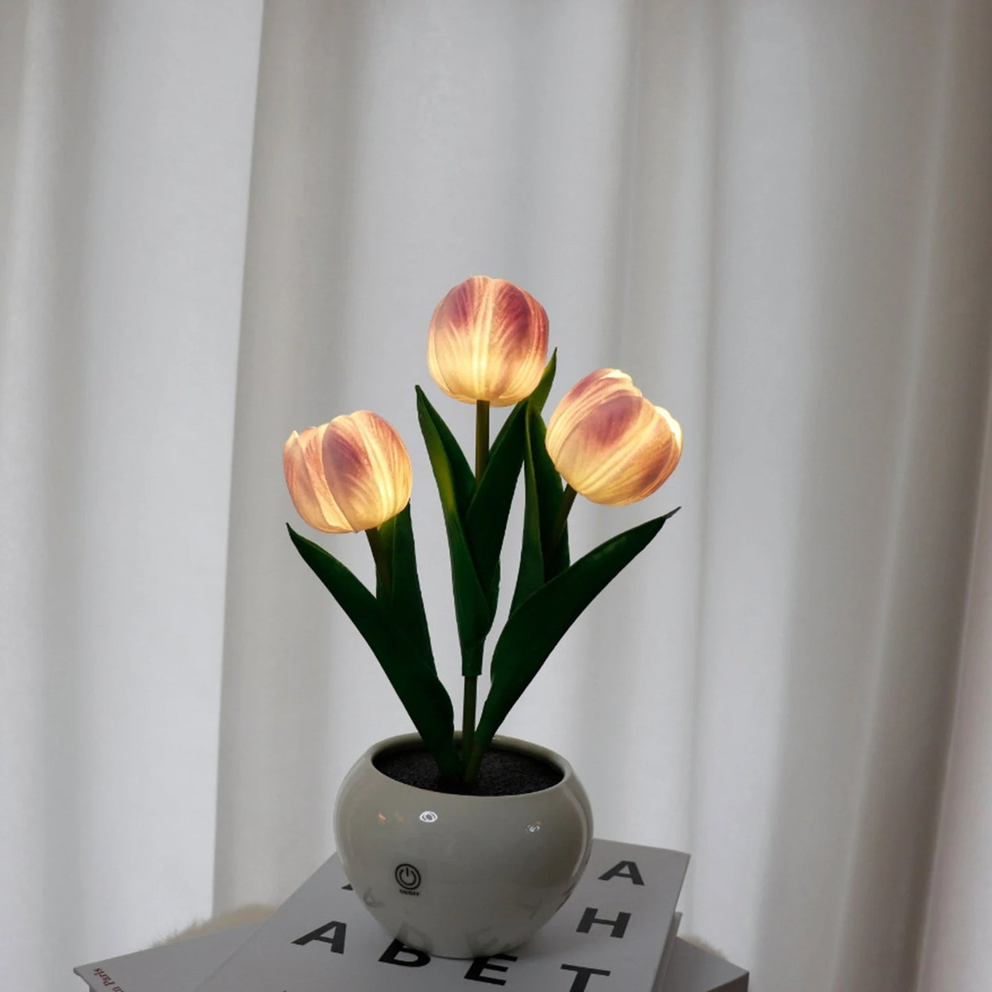 Valentines Day Enchanted Tulip Glow LED Lamp White Yellow Pink Purple AMB