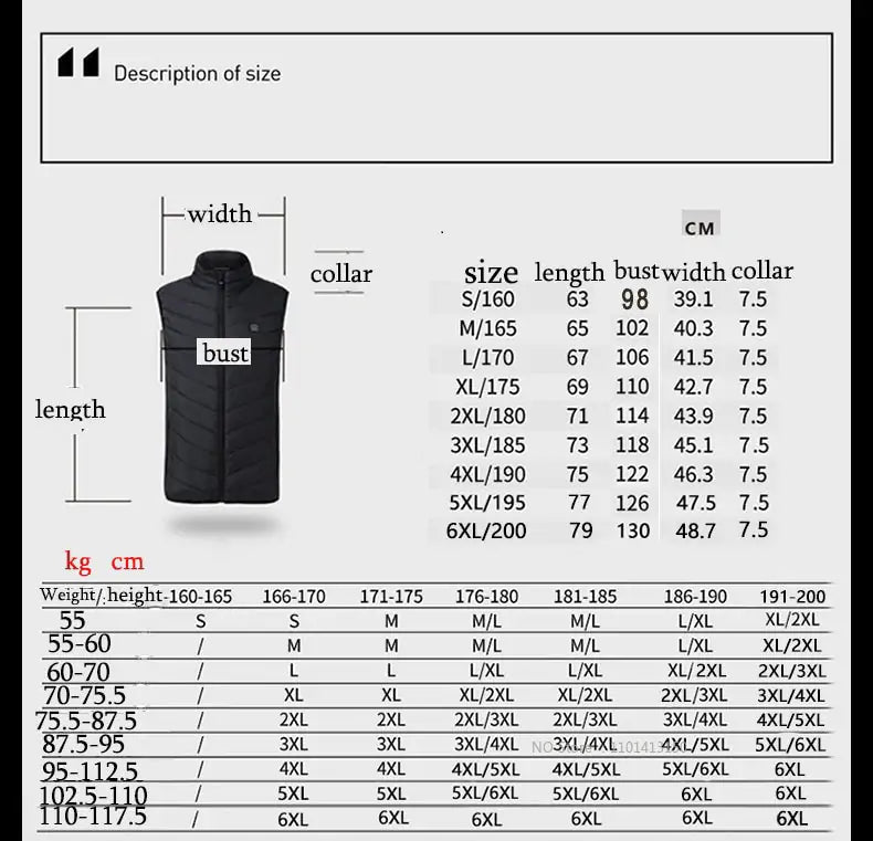 Camouflage Heated Vest Winter Sports Construction Outdoor Wear