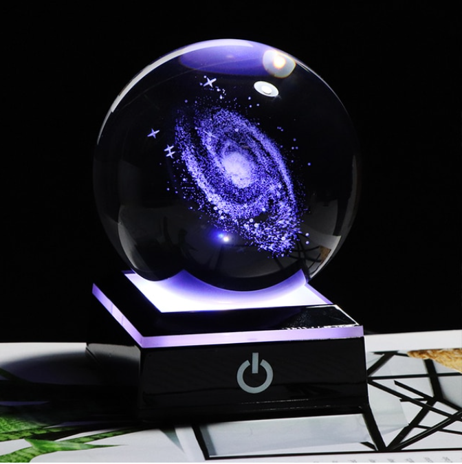 6cm/8cm Galaxy Miniature 3D Glass Crystal Ball Decoration Novelty NEW AMB