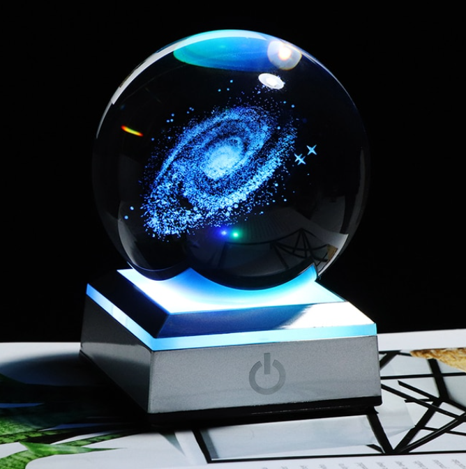 6cm/8cm Galaxy Miniature 3D Glass Crystal Ball Decoration Novelty NEW AMB