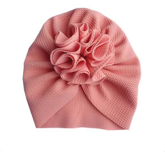 Baby Turban with Flower Adorable Soft Comfortable Headgear Beanie NEW