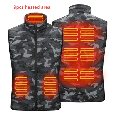 Camouflage Heated Vest Winter Sports Construction Outdoor Wear