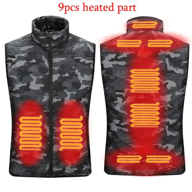 Camouflage Heated Vest Winter Sports Construction Outdoor Wear