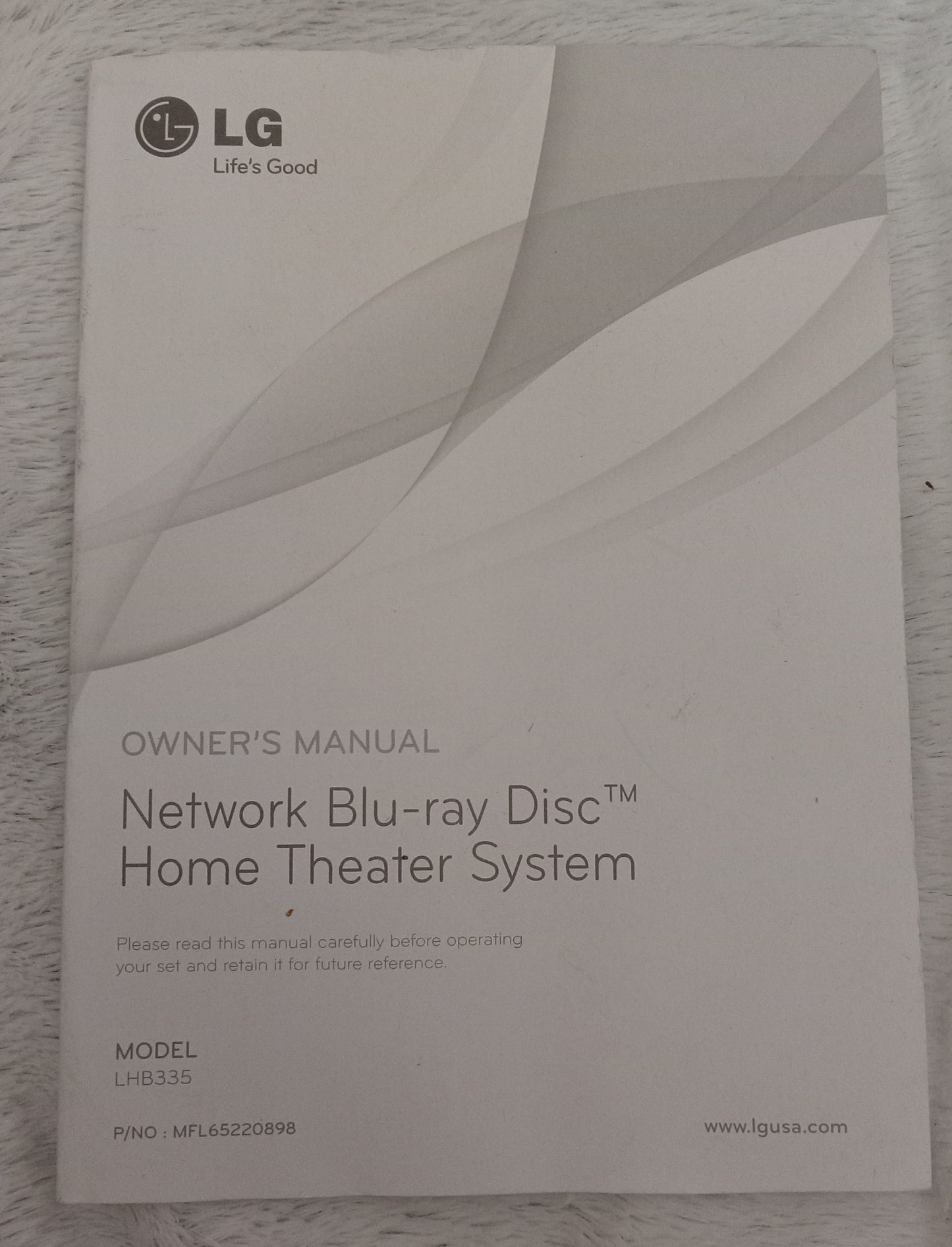 LG Owner's Manual for Network Blu-Ray Disc Home Theater System +2 CDs (Media Home 4 Essentials), NEW