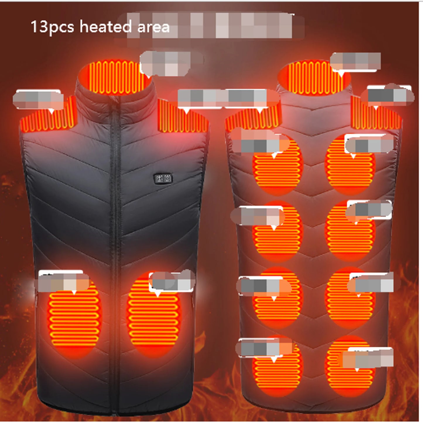 Camouflage Heated Vest Winter Sports Construction Outdoor Wear