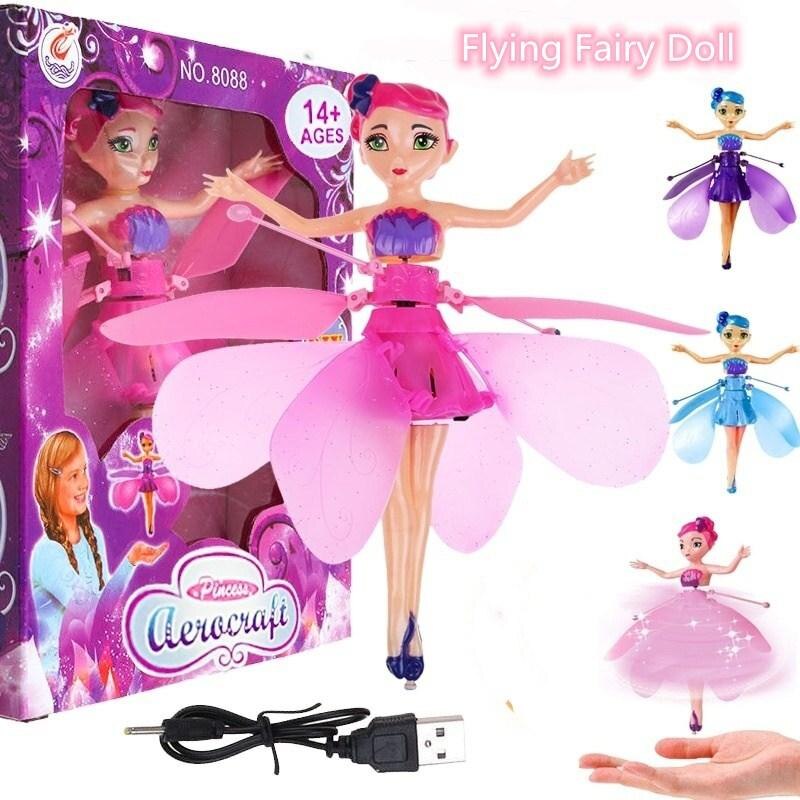 Flying Fairy Girls Toy Doll Electronic Helicopter Dress Fun NEW