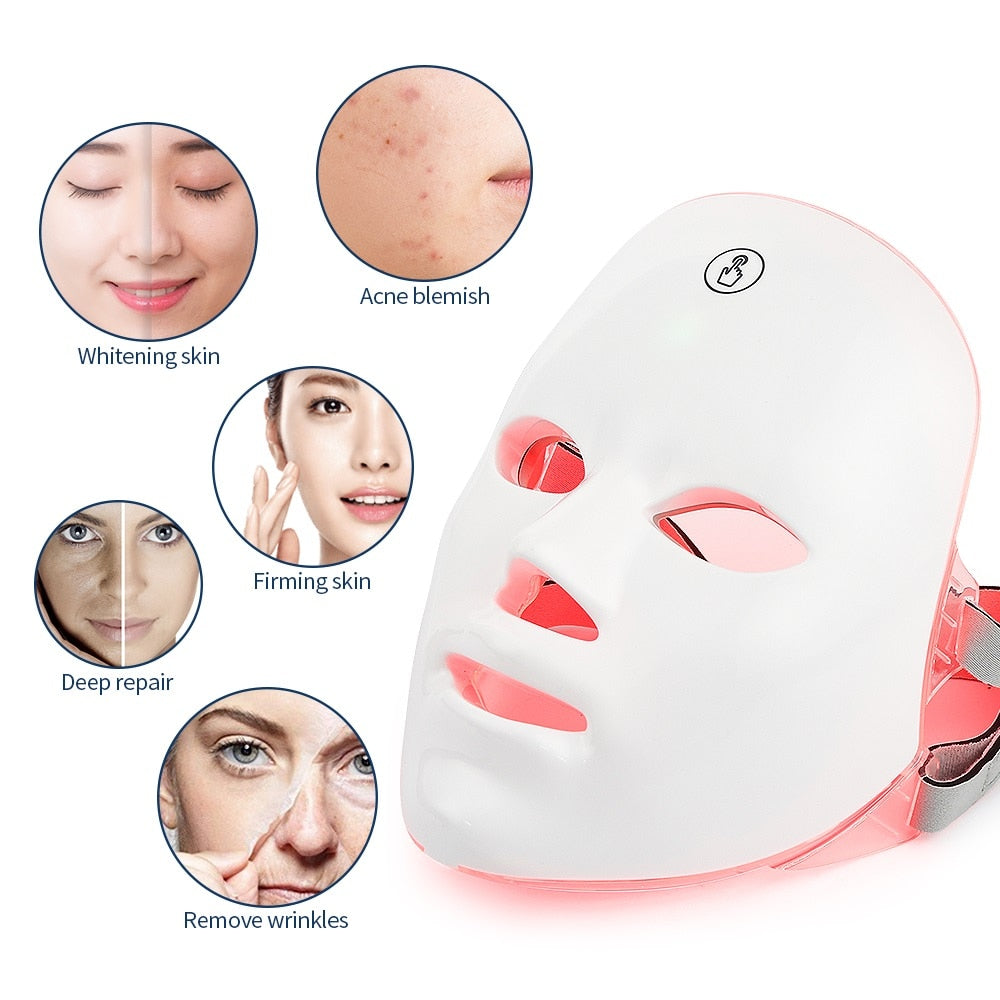 Facial LED Mask Skin Care Anti-Wrinkle Beauty Product Advanced Photon Therapy Rejuvenate Tighten Pores NEW