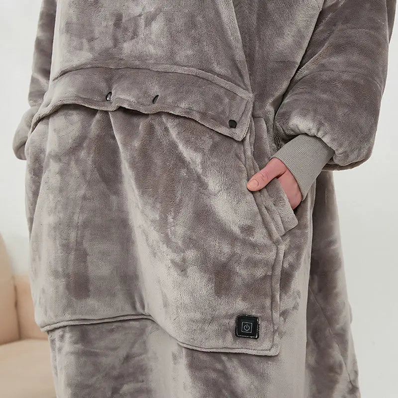 Oversized Warm Winter Lazy Hoodies Robe Jacket Dark Light Gray Navy AMB