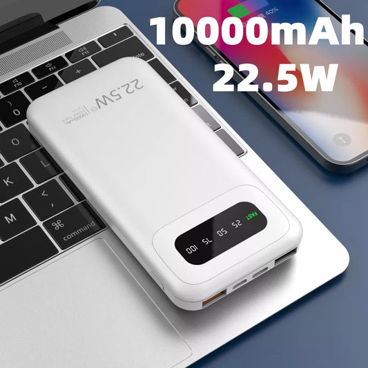 Portable Power Bank, 22.5W 10000mAh, USB-Type C, Wireless Battery Charger NEW