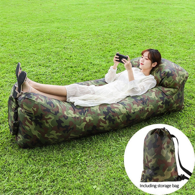 Inflatable Sofa Bed Comfort Lounger Anti-deflation Tech, Rip-Stop, Waterproof, Beach, Camping NEW