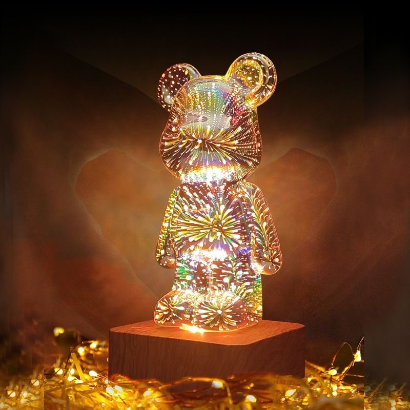 Fireworks GloBear Lamp Captivating Color Mesmerizing for Joy Tranquility Relaxation NEW