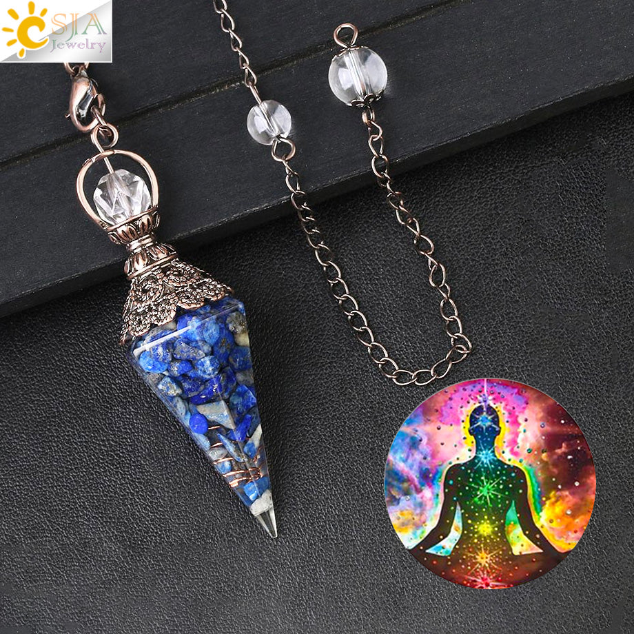 Chakra Healing Pendulum Tourmaline Crystals Pendent Fantasy Charms NEW