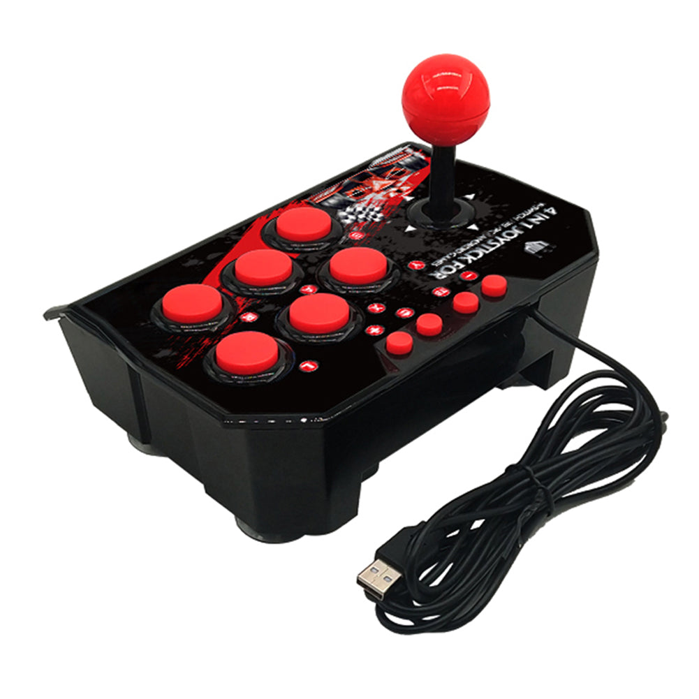 Retro Arcade 4-in-1 USB Wired Video Game Joystick for Switch, PS3, or PC NEW