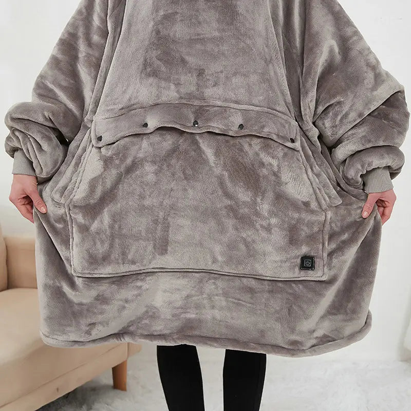 Oversized Warm Winter Lazy Hoodies Robe Jacket Dark Light Gray Navy AMB