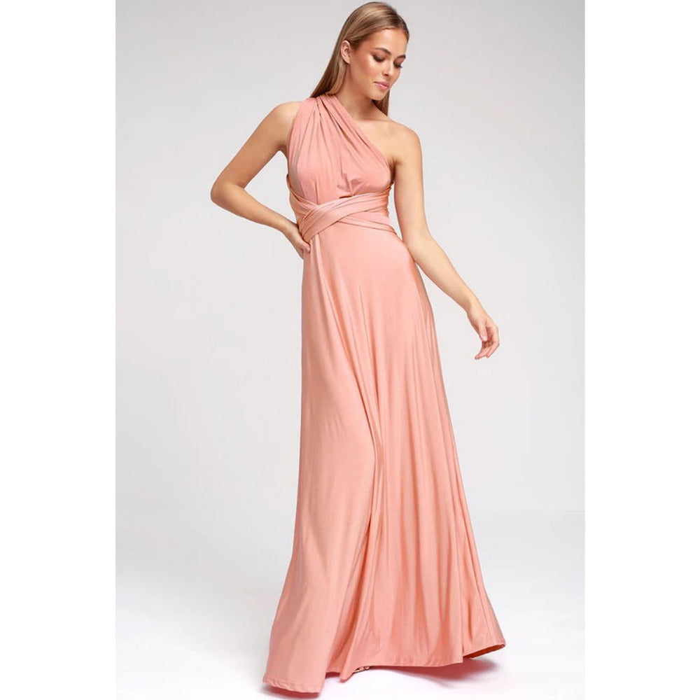 Long Wrap Formal Dress Bridesmaid Elegant Beautiful Show Stopping Many Colors To Choose From NEW